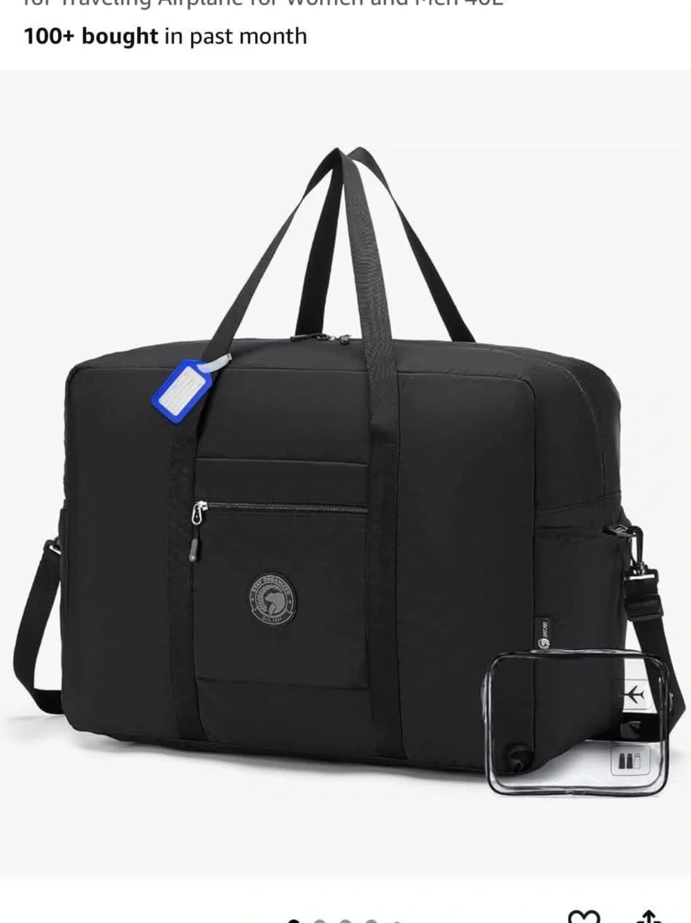 Black Men's Travel Duffel Bag - Unbranded